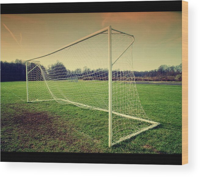 Goal Wood Print featuring the photograph Football Goal by Federico Scotto
