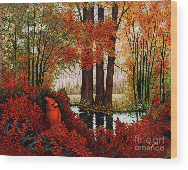 Forest Wood Print featuring the painting Forest Stream 3 by Michael Frank
