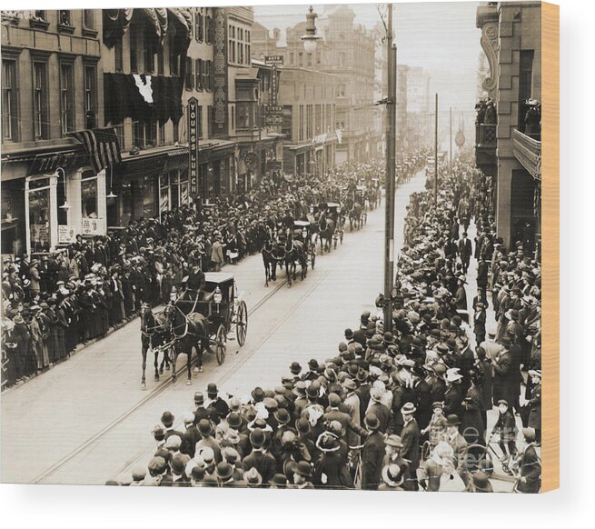 Crowd Of People Wood Print featuring the photograph Funeral Procession For J.p. Morgan by Bettmann