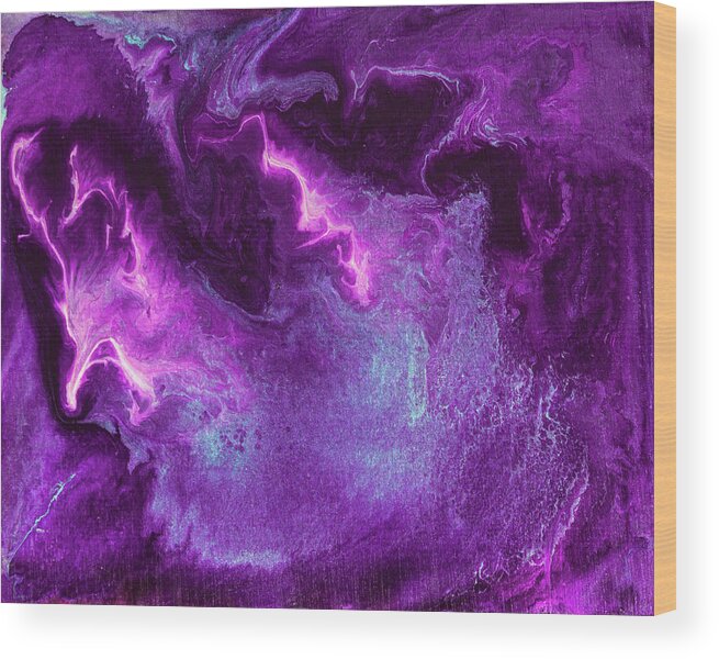 Fluid Wood Print featuring the painting Galaxius by Jennifer Walsh