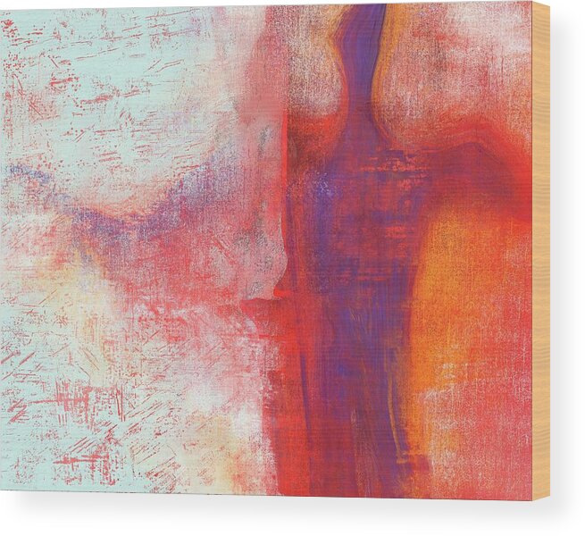 Abstract Wood Print featuring the digital art Go Lightly by Marina Flournoy
