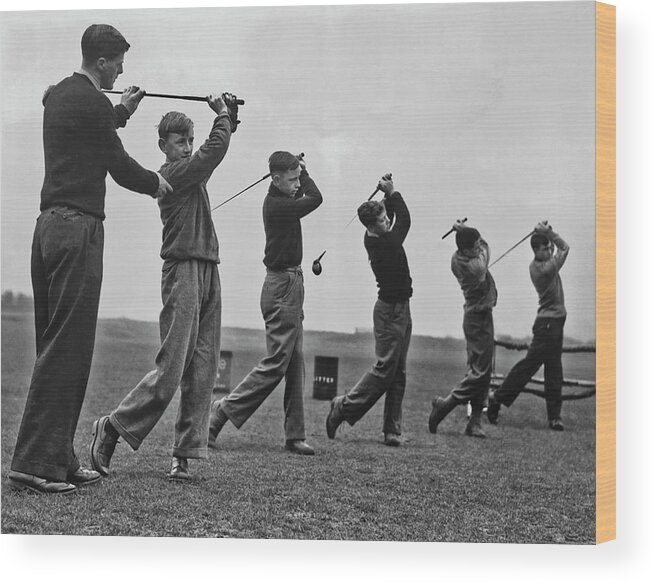 1950-1959 Wood Print featuring the photograph Golf Practice by Fpg