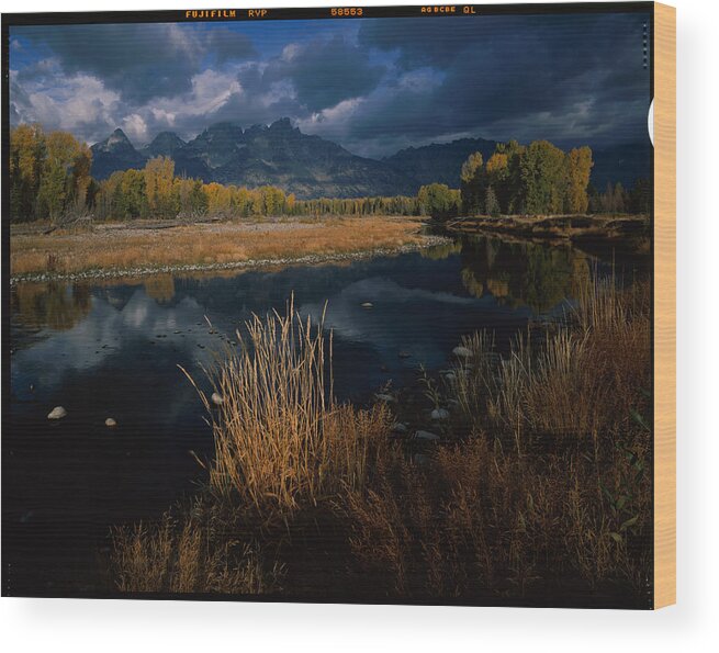 River
Fall Wood Print featuring the photograph Grand Teton And Snake River by Lei Meng