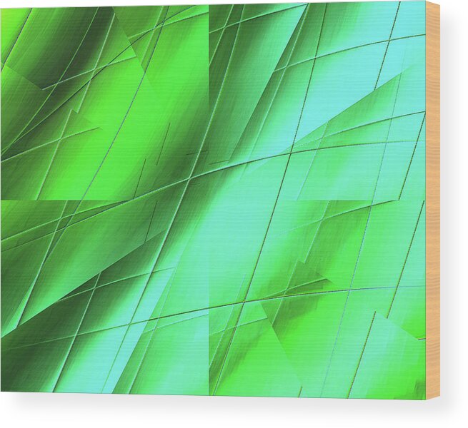 Green Illusion Wood Print featuring the painting Green Illusion by Mike Morren