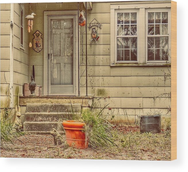 Old House Wood Print featuring the photograph House with Animals by Patricia Greer