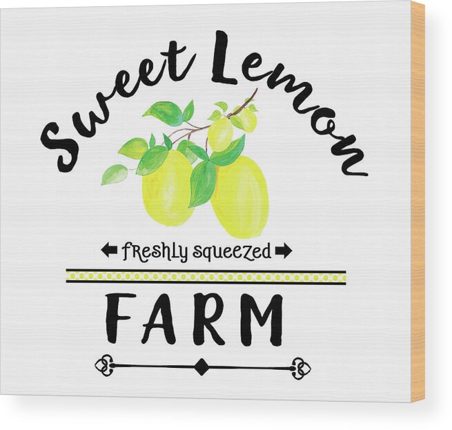 Just Lemons 1 Wood Print featuring the mixed media Just Lemons 1 by Lightboxjournal