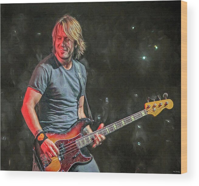 Keith Urban Wood Print featuring the mixed media Keith Urban by Mal Bray