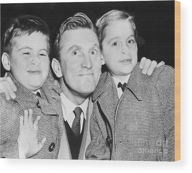 Child Wood Print featuring the photograph Kirk Douglas And Sons by Bettmann