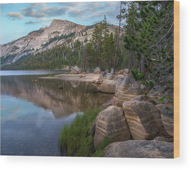 00574874 Wood Print featuring the photograph Lake Tenaya And Sierra Nevada, Yosemite by Tim Fitzharris