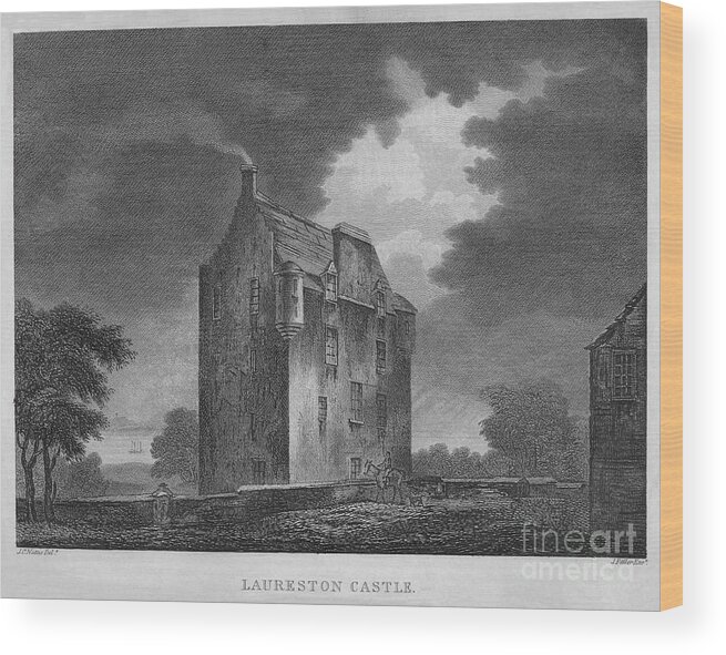 Engraving Wood Print featuring the drawing Laureston Castle, 1804 by Print Collector