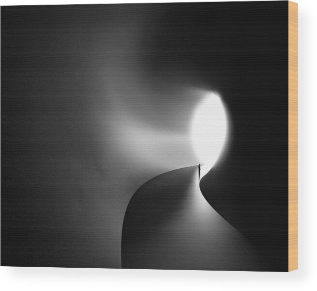 Creative Edit Wood Print featuring the photograph Light Of Tunnel by Antonyus Bunjamin (abe)