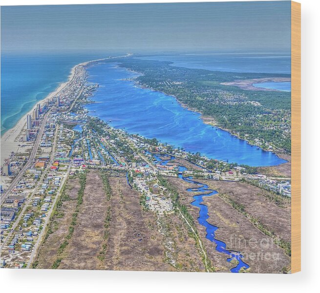Little Lagoon 7489 Wood Print featuring the photograph Little Lagoon 7489 by Gulf Coast Aerials -