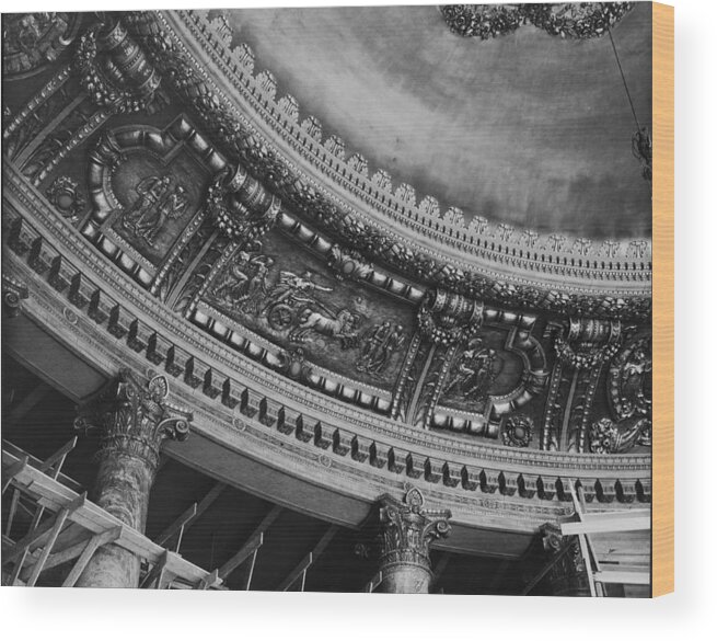 Ceiling Wood Print featuring the photograph Lobby Ceiling Of The Roxy Theatre by Hulton Archive
