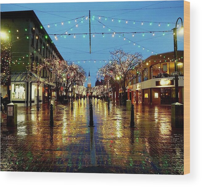 Street Wood Print featuring the photograph Looking Up Church Street by Alida M Haslett