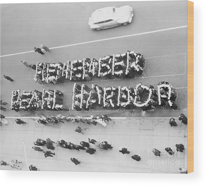 People Wood Print featuring the photograph National Defense Volunteers Spelling by Bettmann
