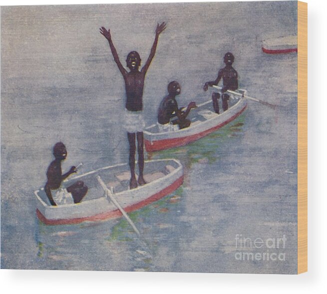 Barbados Wood Print featuring the drawing Negro Boys At Barbados by Print Collector
