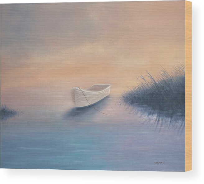 Nick's Boat Wood Print featuring the painting Nick's Boat by Geno Peoples