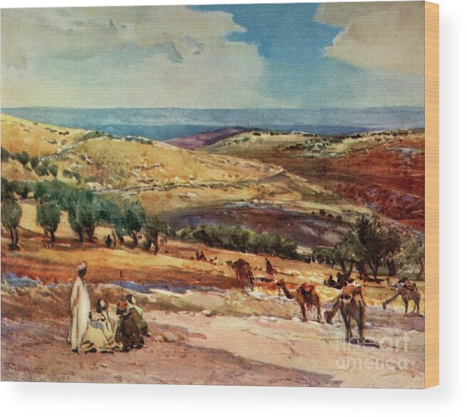 People Wood Print featuring the drawing On The Road From Jerusalem To Bethany by Print Collector