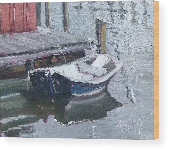 Impressionism Wood Print featuring the painting Oxford Skiff by Maggii Sarfaty