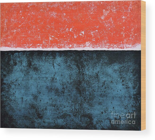 Abstract Wood Print featuring the painting Perspective by Amanda Sheil