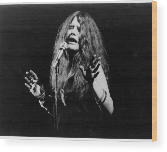 Concert Wood Print featuring the photograph Photo Of Janis Joplin by Michael Ochs Archives