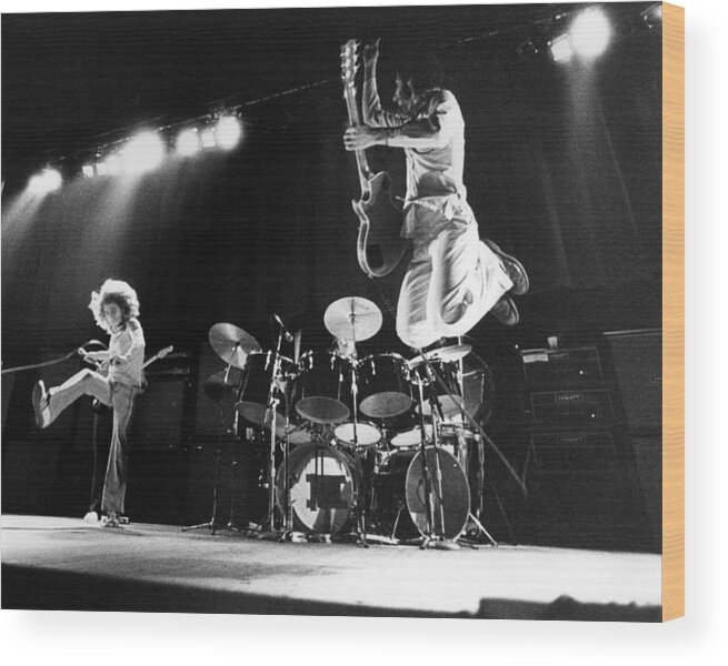 Music Wood Print featuring the photograph Photo Of Who And Roger Daltrey And Pete by David Redfern