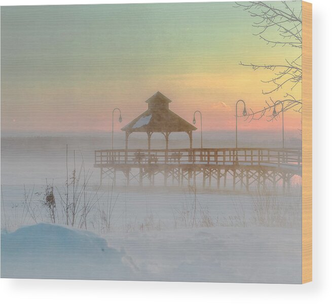 Sunset Wood Print featuring the photograph Polar Vortex Sunset by Rod Best