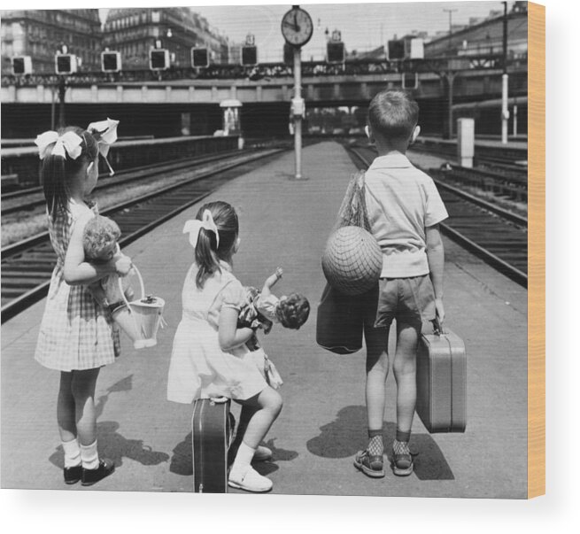 Child Wood Print featuring the photograph Railway Children by Keystone