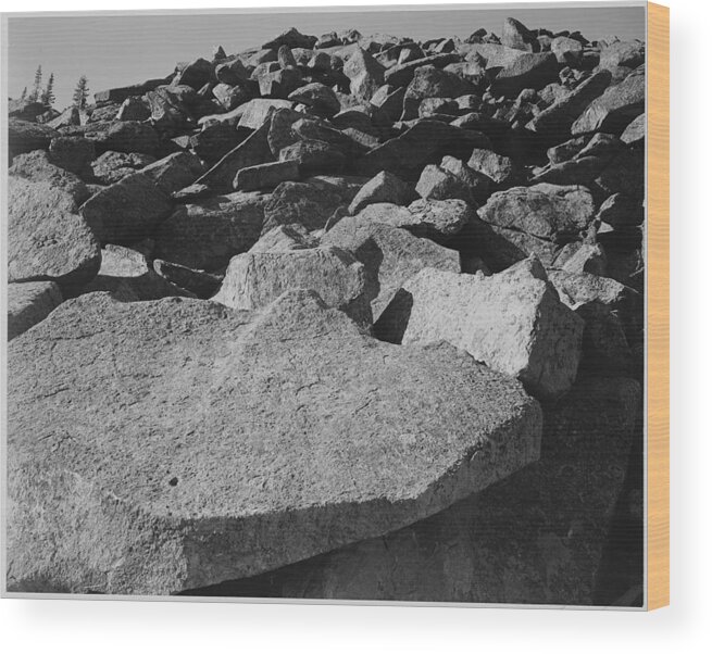 Rock Wood Print featuring the painting Rock formation Moraine Rocky Mountain National Park Colorado 1933 - 1942 by Ansel Adams