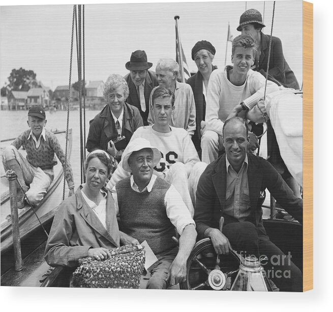 Young Men Wood Print featuring the photograph Roosevelt Family On Amberjack II by Bettmann