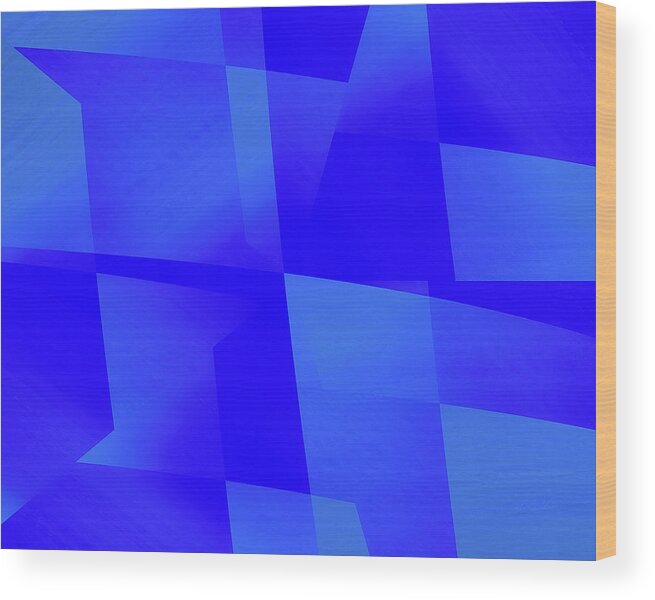 Sapphire Illusion Wood Print featuring the painting Sapphire Illusion by Mike Morren