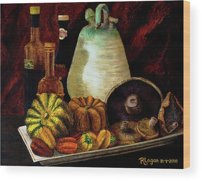 Food Wood Print featuring the painting Savor by Renee Logan