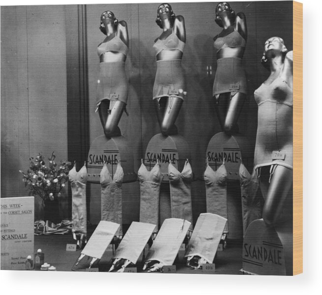 1930-1939 Wood Print featuring the photograph Scandale Corsets by Hulton Archive