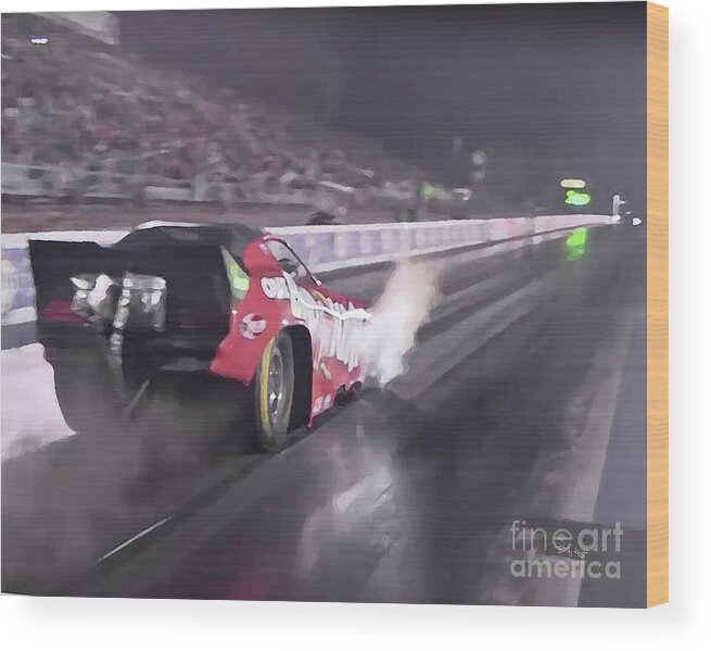 Funny Car Wood Print featuring the photograph See YA by Billy Knight