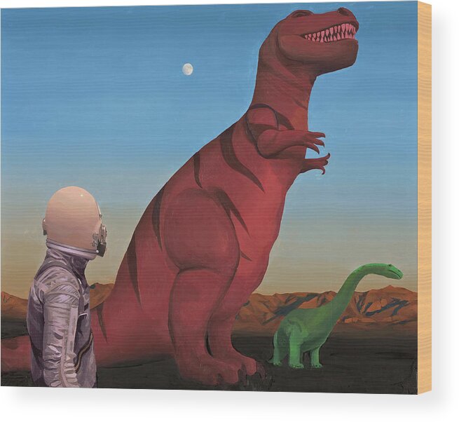 Astronaut Wood Print featuring the painting Simone by Scott Listfield