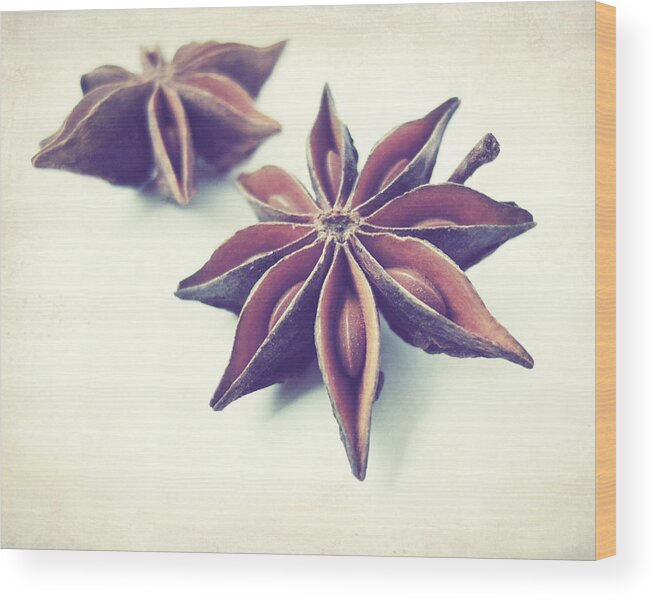 Food Photography Wood Print featuring the photograph Star Anise by Lupen Grainne