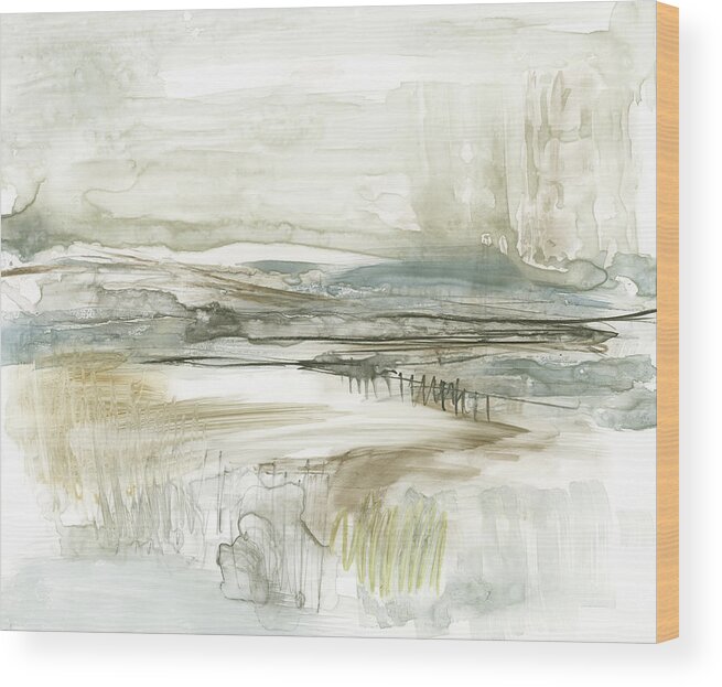 Landscapes Seascapes Wood Print featuring the painting Stark Neutral Landscape II by Jennifer Goldberger
