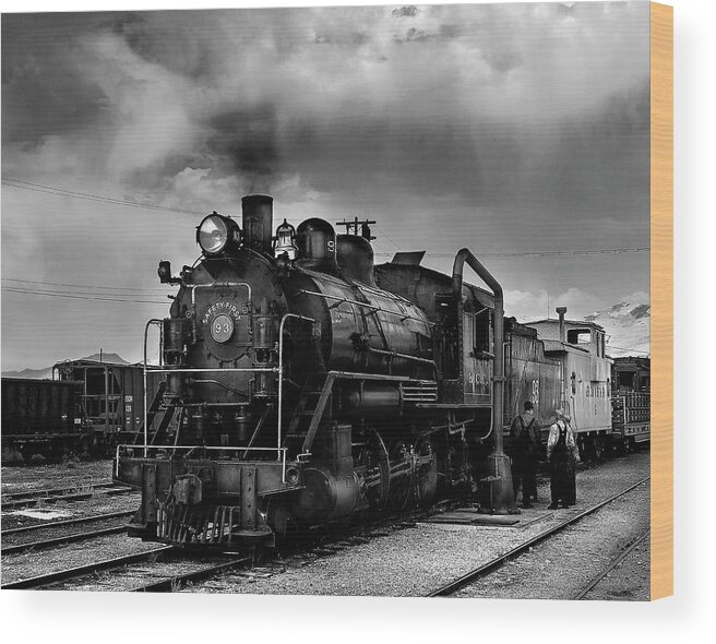 America Wood Print featuring the photograph Steam Locomotive in Black and White 1 by James Sage