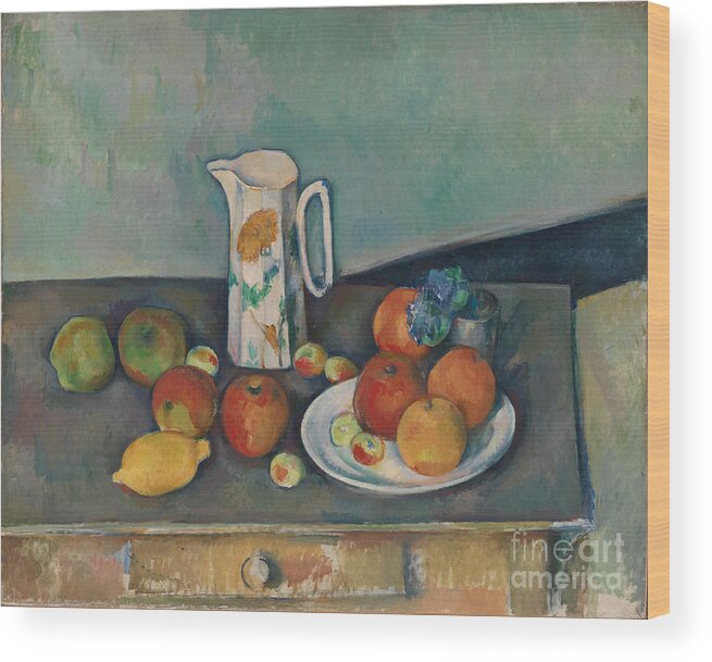 Oil Painting Wood Print featuring the drawing Still Life. Artist Cézanne, Paul by Heritage Images