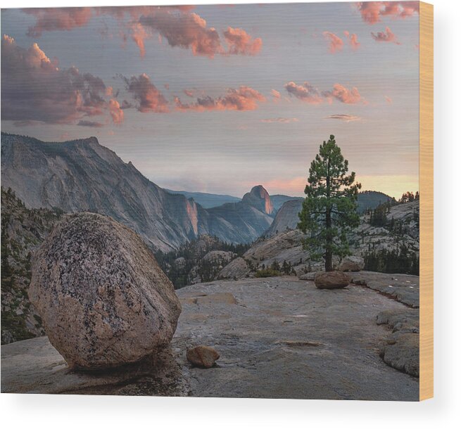 00574865 Wood Print featuring the photograph Sunset On Half Dome From Olmsted Pt by Tim Fitzharris