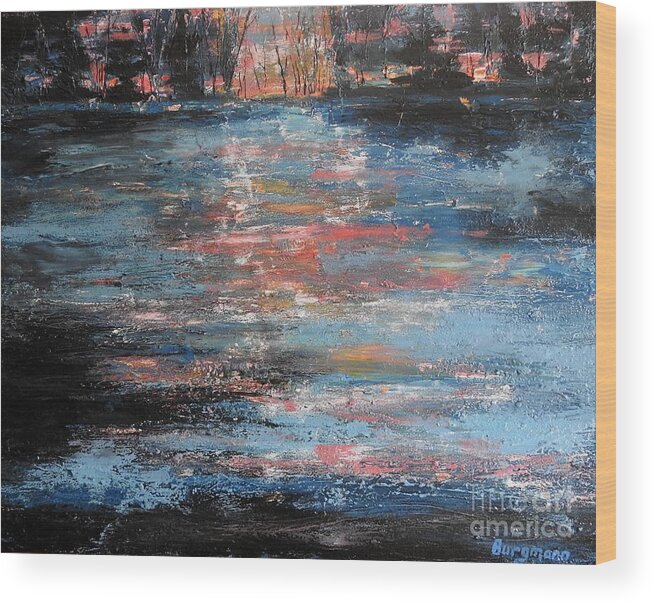 Acrylic Wood Print featuring the painting Sunset Shadows by Petra Burgmann