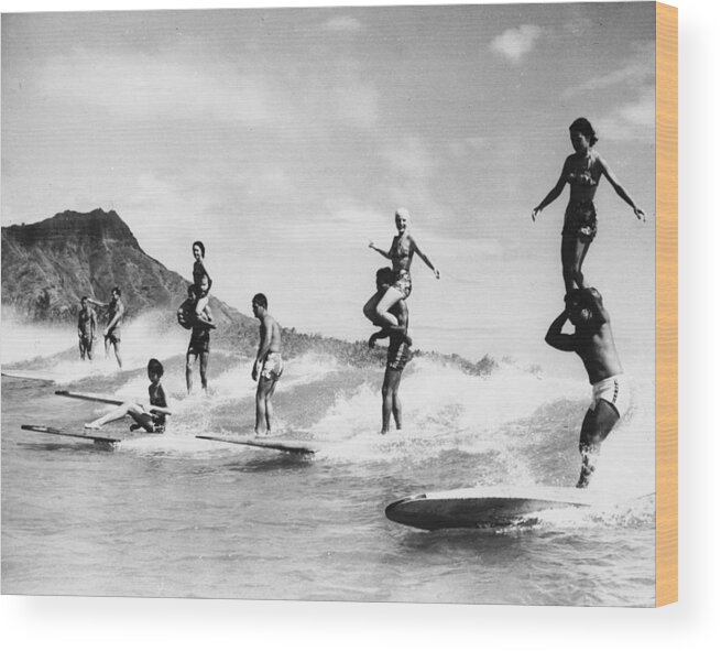 Recreational Pursuit Wood Print featuring the photograph Surf Stunts by Keystone