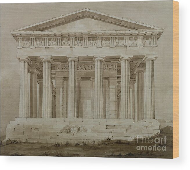 Greek Wood Print featuring the photograph Temple Of Hephaestus, Athens by Henry Bailey