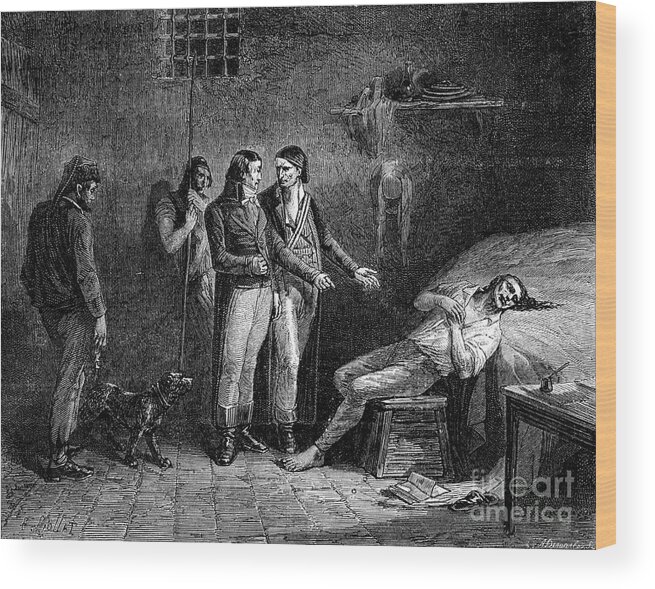 Engraving Wood Print featuring the drawing The Death Of The Marquis De Condorcet by Print Collector