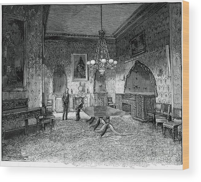 Engraving Wood Print featuring the drawing The Dining Room, Kilkenny House by Print Collector