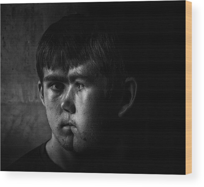 Portrait Wood Print featuring the photograph The Emotion Of Autism by Phil Tooze (riot Photography)