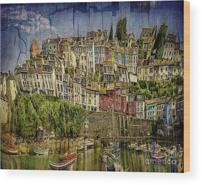 Nag005293 Wood Print featuring the digital art The Harbour by Edmund Nagele FRPS