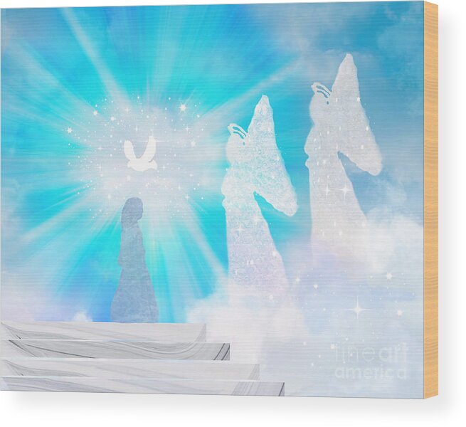 Heaven Wood Print featuring the digital art The New Arrival by Diamante Lavendar