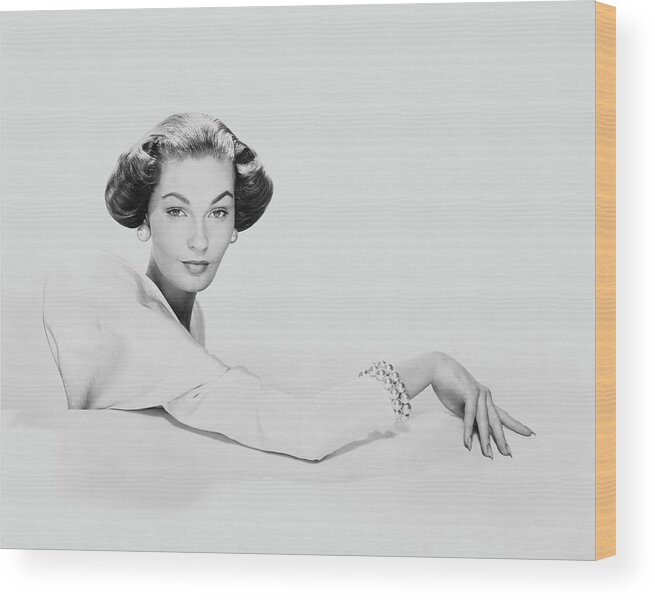 #new2022vogue Wood Print featuring the photograph The New Wide Bouffant Coiffure by Erwin Blumenfeld