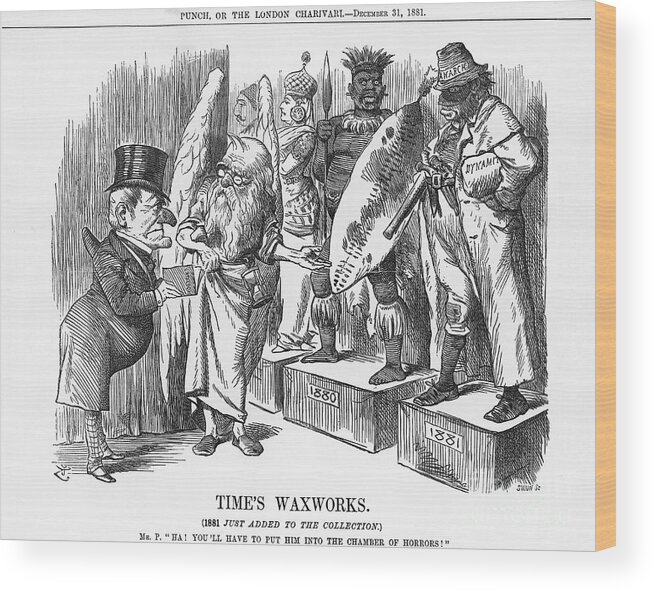 Engraving Wood Print featuring the drawing Times Waxworks, 1881. Artist Joseph by Print Collector